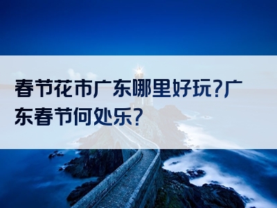 春节花市广东哪里好玩？广东春节何处乐？