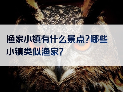 渔家小镇有什么景点？哪些小镇类似渔家？