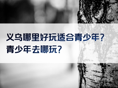 义乌哪里好玩适合青少年？青少年去哪玩？