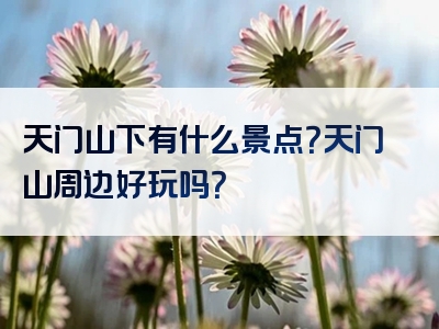 天门山下有什么景点？天门山周边好玩吗？