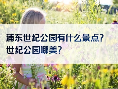 浦东世纪公园有什么景点？世纪公园哪美？
