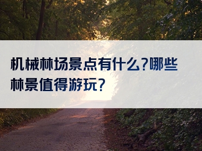 机械林场景点有什么？哪些林景值得游玩？
