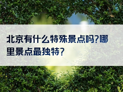 北京有什么特殊景点吗？哪里景点最独特？