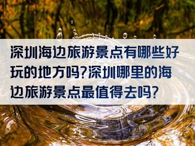 深圳海边旅游景点有哪些好玩的地方吗？深圳哪里的海边旅游景点最值得去吗？
