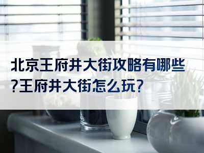 北京王府井大街攻略有哪些？王府井大街怎么玩？