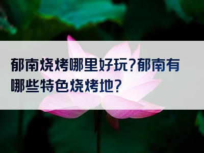 郁南烧烤哪里好玩？郁南有哪些特色烧烤地？