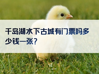 千岛湖水下古城有门票吗多少钱一张？