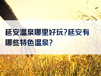 延安温泉哪里好玩？延安有哪些特色温泉？