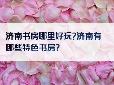 济南书房哪里好玩？济南有哪些特色书房？