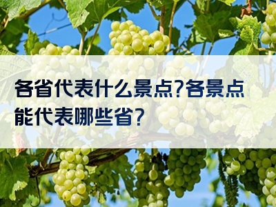 各省代表什么景点？各景点能代表哪些省？