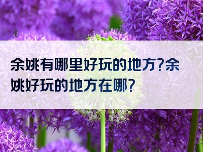 余姚有哪里好玩的地方？余姚好玩的地方在哪？