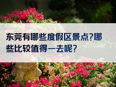 东莞有哪些度假区景点？哪些比较值得一去呢？