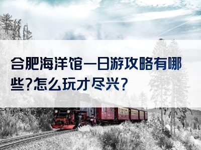 合肥海洋馆一日游攻略有哪些？怎么玩才尽兴？