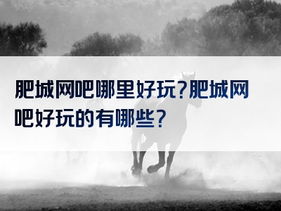 肥城网吧哪里好玩？肥城网吧好玩的有哪些？