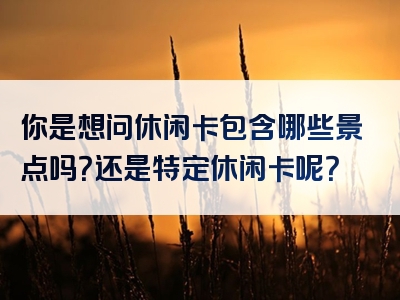 你是想问休闲卡包含哪些景点吗？还是特定休闲卡呢？