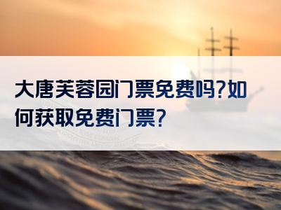 大唐芙蓉园门票免费吗？如何获取免费门票？