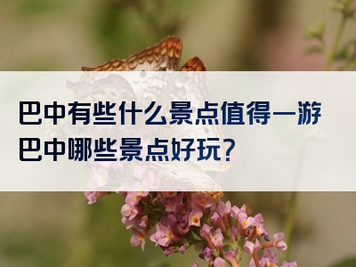 巴中有些什么景点值得一游巴中哪些景点好玩？