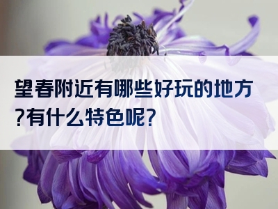 望春附近有哪些好玩的地方？有什么特色呢？