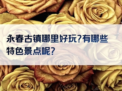 永春古镇哪里好玩？有哪些特色景点呢？