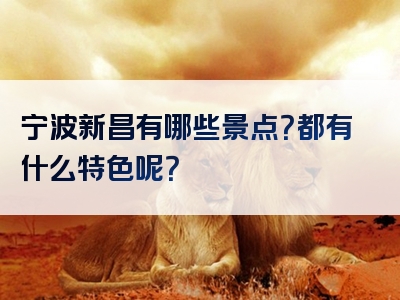 宁波新昌有哪些景点？都有什么特色呢？