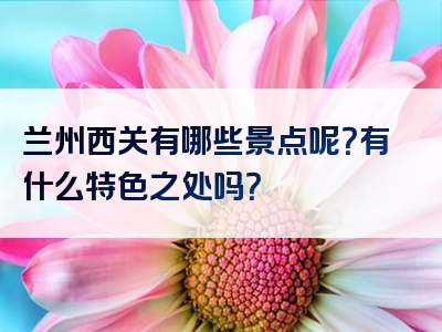 兰州西关有哪些景点呢？有什么特色之处吗？