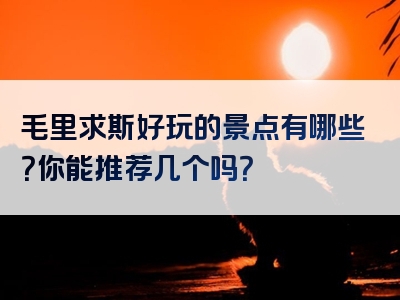 毛里求斯好玩的景点有哪些？你能推荐几个吗？