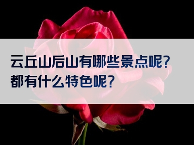 云丘山后山有哪些景点呢？都有什么特色呢？