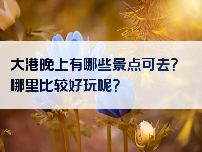 大港晚上有哪些景点可去？哪里比较好玩呢？