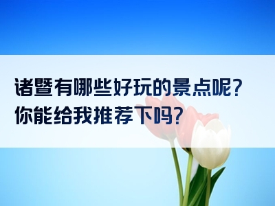 诸暨有哪些好玩的景点呢？你能给我推荐下吗？