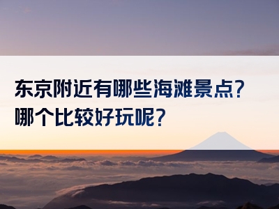 东京附近有哪些海滩景点？哪个比较好玩呢？