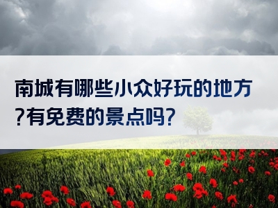 南城有哪些小众好玩的地方？有免费的景点吗？