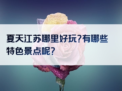 夏天江苏哪里好玩？有哪些特色景点呢？
