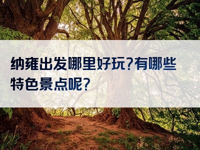 纳雍出发哪里好玩？有哪些特色景点呢？