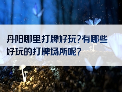丹阳哪里打牌好玩？有哪些好玩的打牌场所呢？