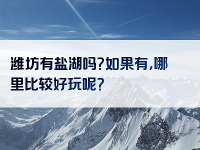 潍坊有盐湖吗？如果有，哪里比较好玩呢？