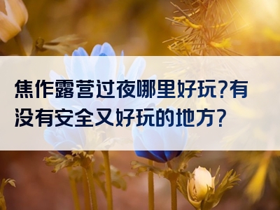 焦作露营过夜哪里好玩？有没有安全又好玩的地方？