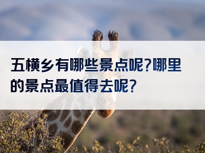 五横乡有哪些景点呢？哪里的景点最值得去呢？