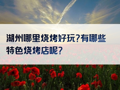 湖州哪里烧烤好玩？有哪些特色烧烤店呢？