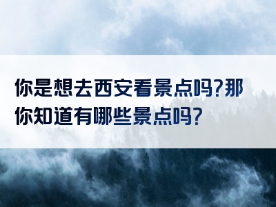 你是想去西安看景点吗？那你知道有哪些景点吗？