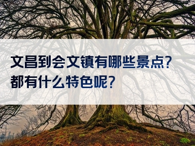 文昌到会文镇有哪些景点？都有什么特色呢？
