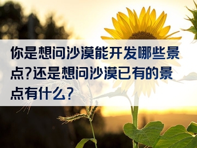 你是想问沙漠能开发哪些景点？还是想问沙漠已有的景点有什么？