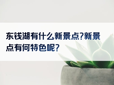 东钱湖有什么新景点？新景点有何特色呢？