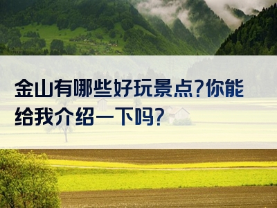 金山有哪些好玩景点？你能给我介绍一下吗？