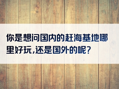 你是想问国内的赶海基地哪里好玩，还是国外的呢？