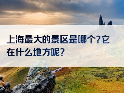 上海最大的景区是哪个？它在什么地方呢？