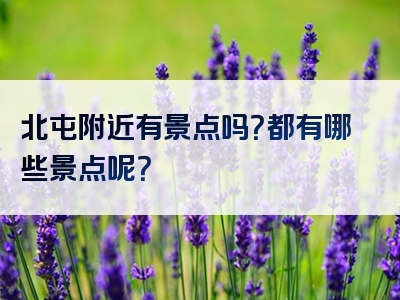 北屯附近有景点吗？都有哪些景点呢？