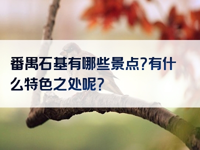 番禺石基有哪些景点？有什么特色之处呢？