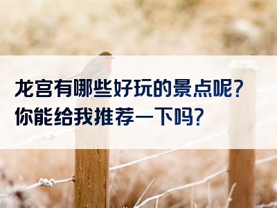 龙宫有哪些好玩的景点呢？你能给我推荐一下吗？