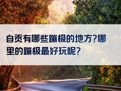 自贡有哪些蹦极的地方？哪里的蹦极最好玩呢？