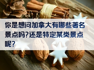 你是想问加拿大有哪些著名景点吗？还是特定某类景点呢？